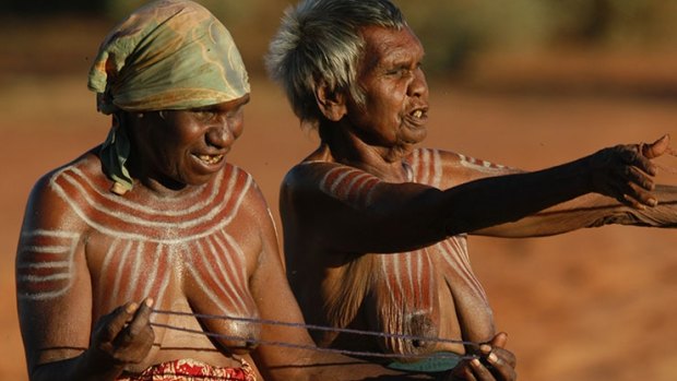 Two Aboriginal women at a Northern Territory public ceremony, published by New Matilda. 