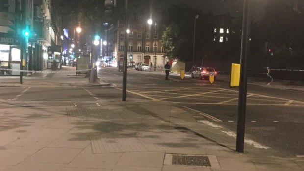 Six people were hurt in a knife attack in central London.