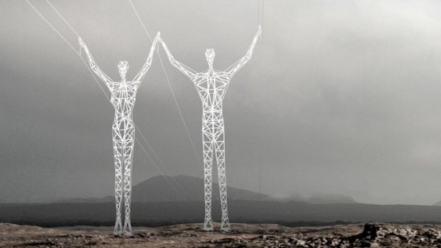 Giant, humanoid power pylons proposed for Iceland.