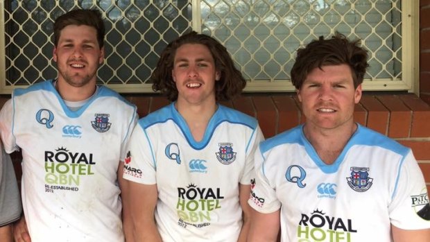 ACT schoolboys player Wyll Holland (centre) made his debut for the Queanbeyan Whites alongside brothers Jake and Tom.