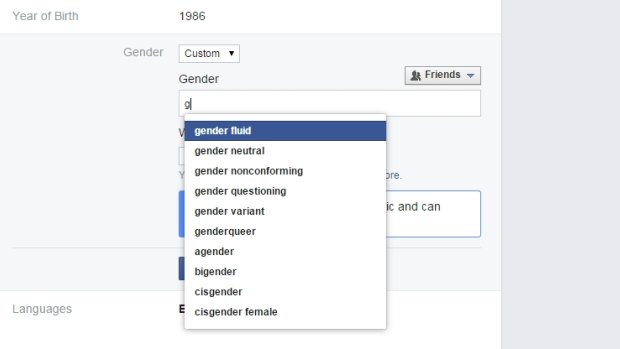 Freedom of choice: Facebook is rolling out custom gender options to all Facebook US English users.