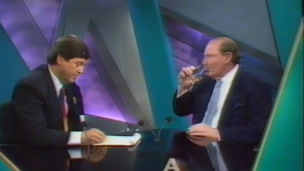 Ray Martin interviews Kerry Packer on A Current Affair.