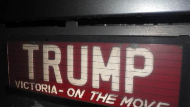 Morris Boccabella is looking to make $250,000 for his 'Trump' numberplate.