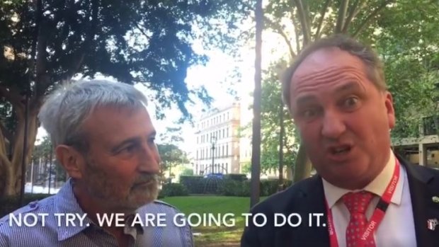 Don Burke and Barnaby Joyce talk about the APVMA in a video posted to Facebook.