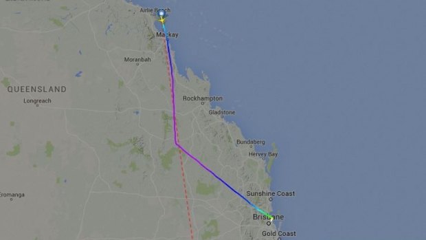Virgin Australia flight VA1280, bound for Sydney, had to be diverted to Brisbane on Tuesday.