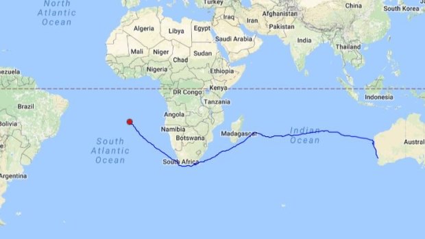 Jon Sanders is approaching the island of St Helena in the South Atlantic.