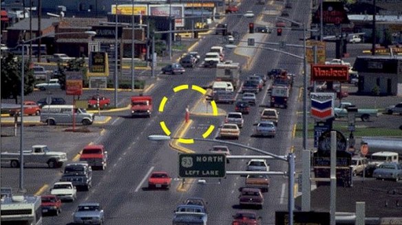 A slide from the presentation, which bore the legend: "This is not our vision."