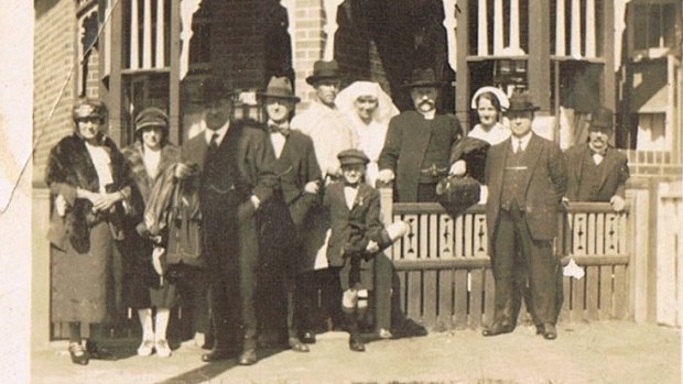 The cottage hospital on Rickard Avenue, Bondi, where the Symonds were born. This shot taken of the family after the boys' bris ceremony.