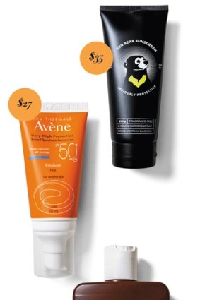 Sun Bear Sunscreen SPF50+, 200ml, $35. Avène Broad Spectrum Sunscreen Face Emulsion SPF50+, 50ml, $27. Feel Good Inc Coconut Sunscreen Lotion SPF 50+, 200ml, $25.