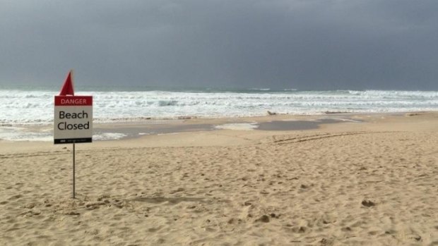 Gold Coast beaches have been closed due to high winds and strong currents. 