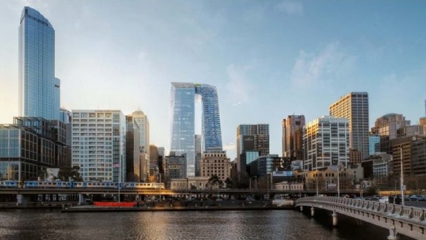 CBUS Property’s plan for 447 Collins Street – twin towers connected by a skybridge - has been rejected by the planning minister. 