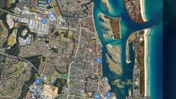 Gold Coast Southport Spit proposal involves a new waste water pipeline down Brisbane Road, across the Southport Broadwater and under the tip of South Stradbroke Island.