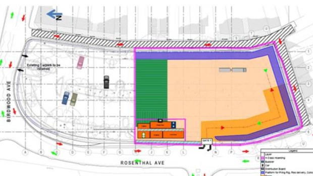 The work diagram shows the southern half of the project will commence first.