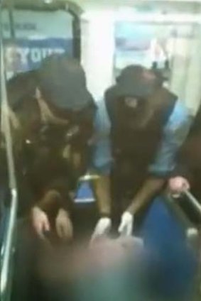 Police help deliver a baby on a Philadelphia subway train.