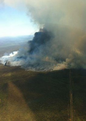 Out of control: The fire north-east of Coonabarabran in January, 2013.