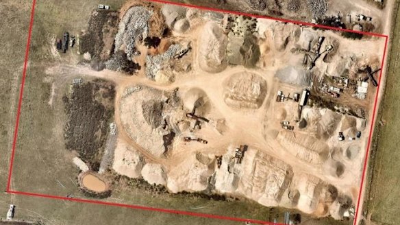 An aerial shot of the dump site taken in December 2015.