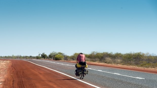 Terry tackles sets out on a long lonely stretch of bitumen that is the Great Northern Highway. In the?past three months, he has travelled more than?7,500km through Western, and Central Australia.