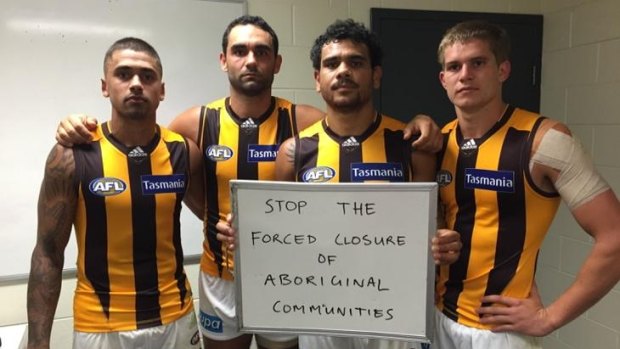 Bradley Hill, Shaun Burgoyne, Cyril Rioli and Jed Anderson in a photo posted on Twitter.