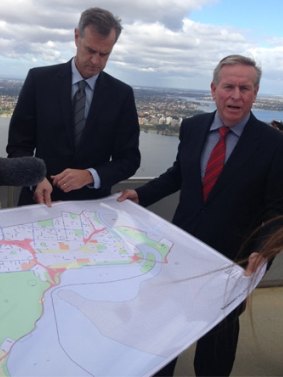 Colin Barnett first announced the plans from the rooftop of Perth's Central Park office tower on Sunday