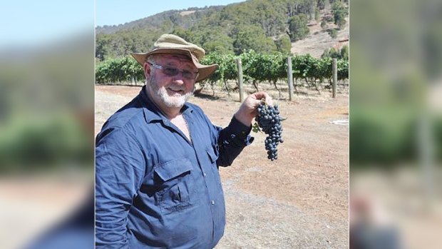 Bernie Worthington of Drakesbrook Winery, pictured in the days before the bushfire wiped out his livelihood. 