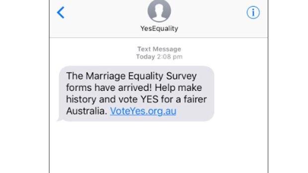 The text message sent to thousands of Australians on Saturday September 21.