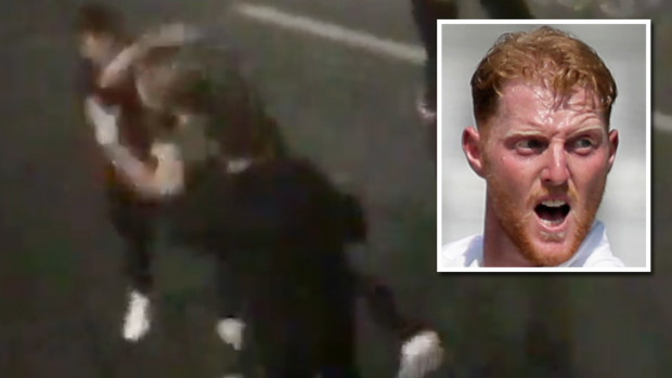 A screenshot from video footage showing a street brawl which Ben Stokes was allegedly involved in.