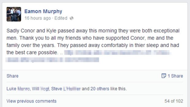 Conor's brother Eamon paid tribute to his younger sibling on social media.
