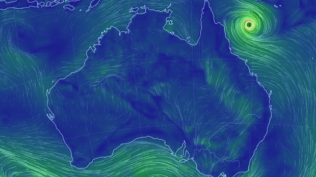 An image of Cyclone Nathan on Tuesday.