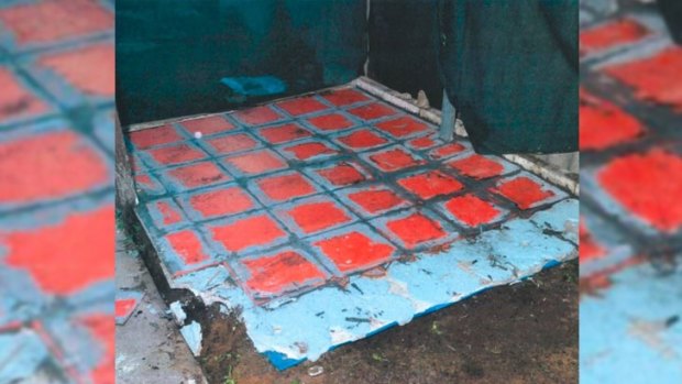 The tiling used to hide Mr Pajich's buried body. 