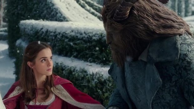 Emma Watson as Belle and <i>Downton Abbey's</i> Dan Stevens as Beast.