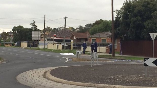 The scene of the Anakie Road shooting.