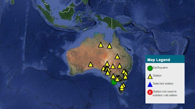 The location of the earthquake and the quake stations which detected it.