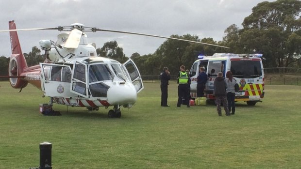 The girl was flown in the Air Ambulance to the Royal Melbourne Hospital.