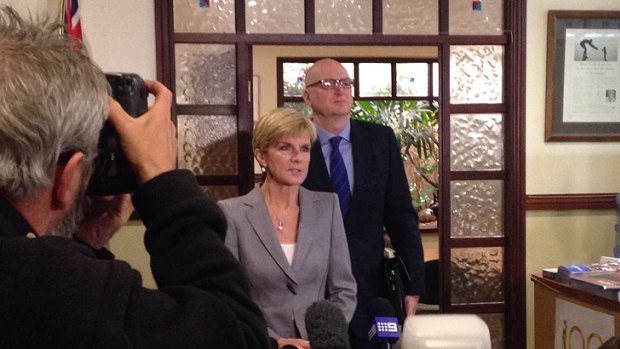 Australia's ambassador to Indonesia, Paul Grigson with Foreign Minister, Julie Bishop in Perth.