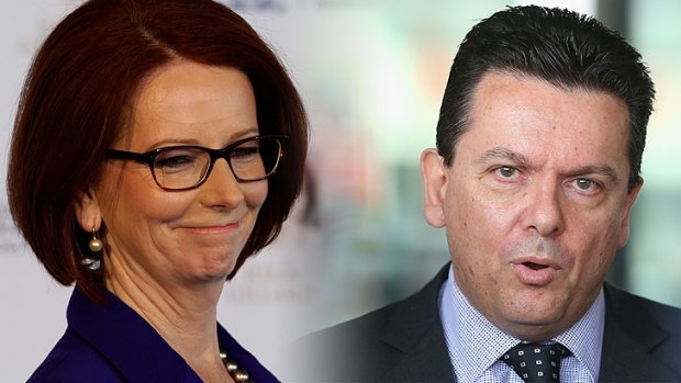 "I just wish the defamatory material was never published in the first place," Nick Xenophon said of the allegations in Julia Gillard's book. 