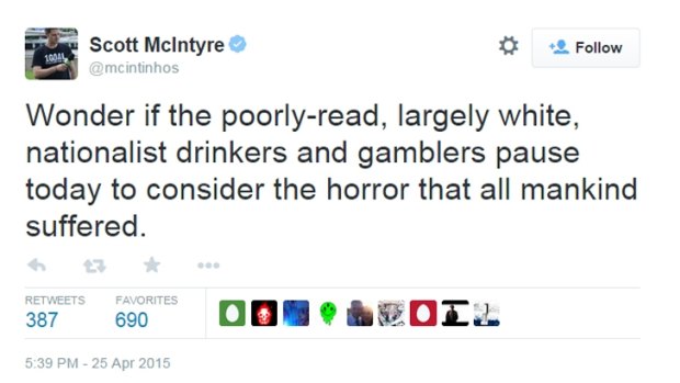 One of the tweets posted by Scott McIntyre.