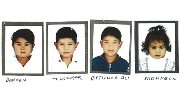 Qurban Ali's four children Bareen, Zulfugar, Eftikhar Ali and Mahreen.