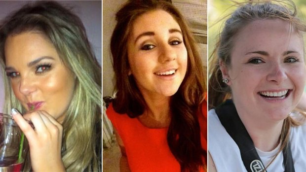 Three of the victims in the balcony collapse near the University of Berkeley: Olivia Burke, Eimear Walsh and Ashley Donohue. 