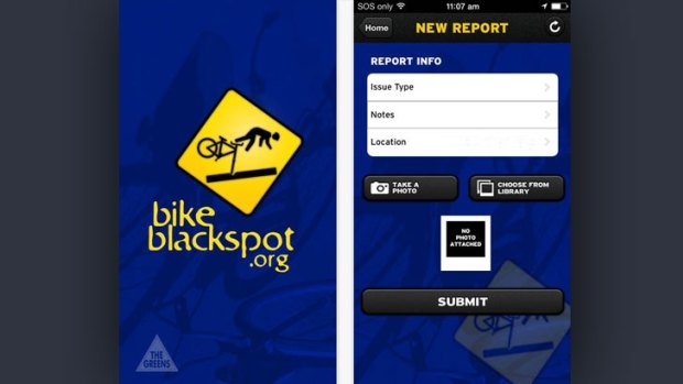 The Bike Blackspot app.