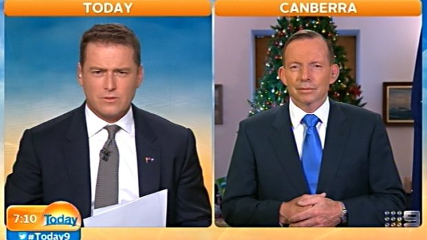 Karl Stefanovic interviews Tony Abbott on the Today Show. He has become increasingly know for his tough interview and editorials.