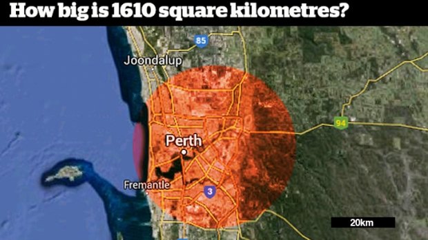The blaze has scorched a staggering 161,000 hectares, or 1610 square kilometres, officials said.