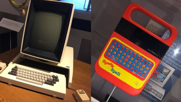 Tech for work and play: Xerox's Alto desktop computer which gave us the Graphical User Interface, alongside Texas Instruments' Speak & Spell.