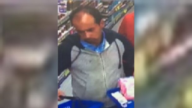 The man police wish to speak to over a theft from the Chemist Warehouse in St Albans.
