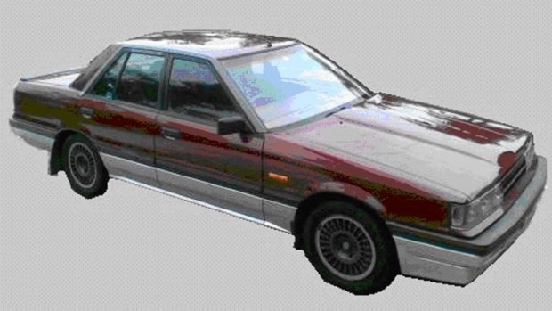 Police believe a Maroon Nissan Skyline sedan like this one, with the partial registration DSD, was involved in the murder of Emanuel Sapountzakis. 