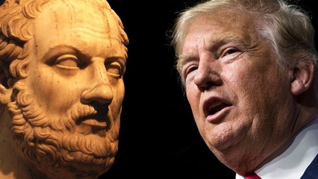 Greek historian Thucydides and US President Donald Trump.