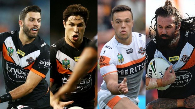 Big four: Tigers stars James Tedesco, Mitchell Moses, Luke Brooks and Aaron Woods.