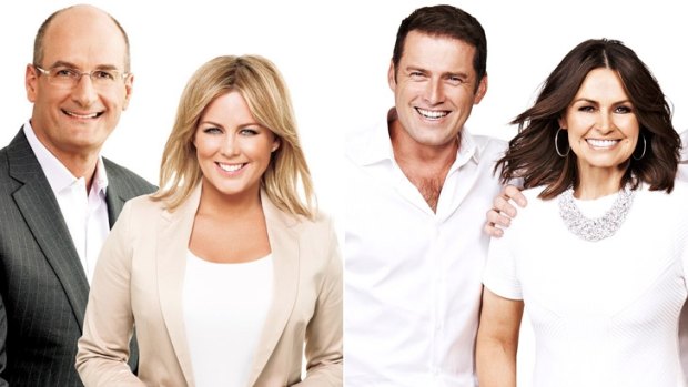 Breakfast battle: <i>Sunrise's</i> David Koch and Samantha Armytage, and <i>Today's</i> Karl Stefanovic and Lisa Wilkinson.