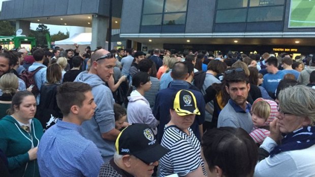 Fans were stuck in long queues outside the MCG due to Ticketek ticketing issues on Thursday night.