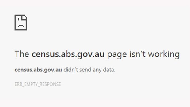 Out for the count: An error message seen when trying to submit the census. 