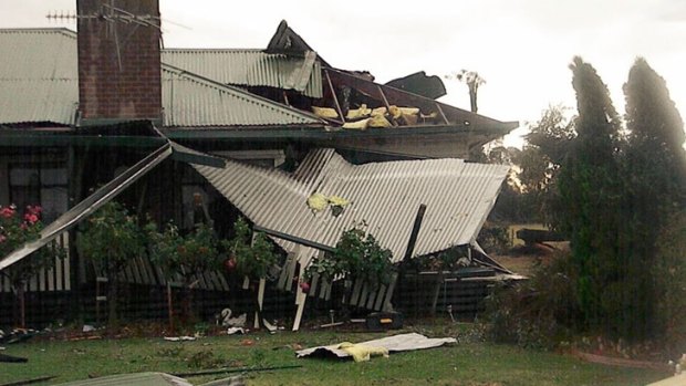A damaged house in Strathmerton.